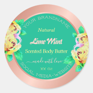 Auge Fangen Rose Gold und Aquamarine Produktkennze Runder Aufkleber