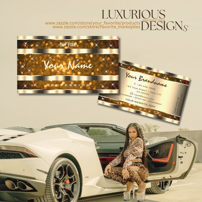 Auge fängt Gold Orange Glitzer Stars kreativ Visitenkarte (Von Creator hochgeladen)