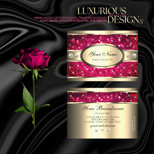 Auge fängt Gold Pink Ombre Glitzer Stars Juwelen Visitenkarte