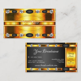 Auge fängt orange golden und schwarz mit Diamanten Visitenkarte