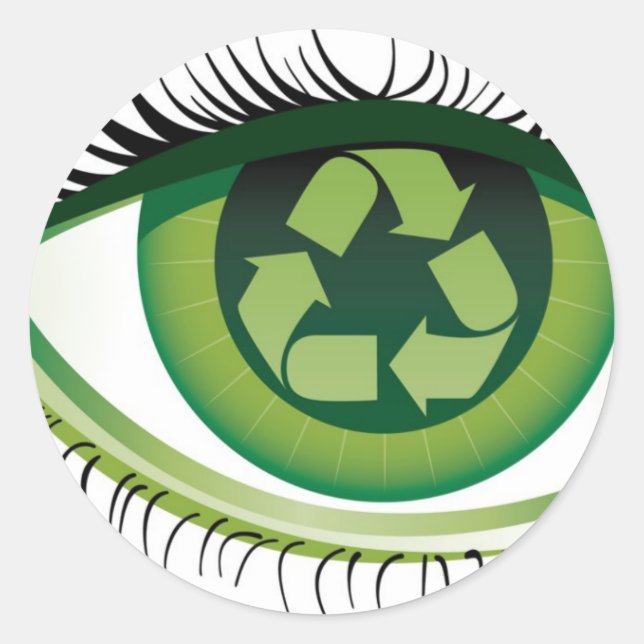 Auge gerecycelt runder aufkleber (Vorderseite)
