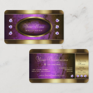 Auge Gold mit Lila Marmor und Diamanten Visitenkarte