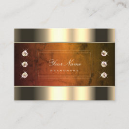 Auge Gold mit orangefarbenem Marmor und Diamanten Visitenkarte