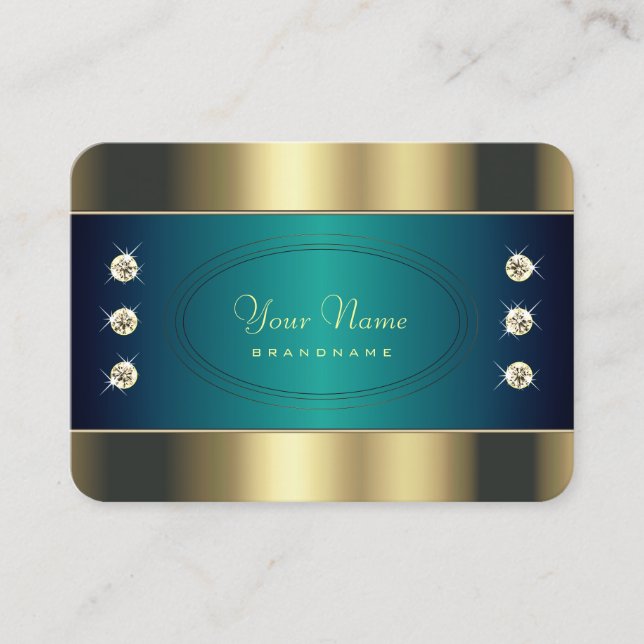 Auge Gold und Aquamarin mit Imitaten Rhinestones Visitenkarte (Vorderseite)