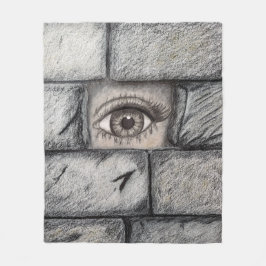 "Auge hinter der Mauer" Fleecedecke