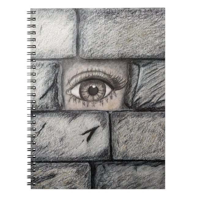 "Auge hinter der Mauer" Notizblock (Vorderseite)