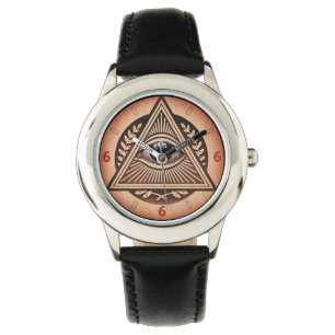 Auge Horus Illuminati 666 der Holz-Art Armbanduhr