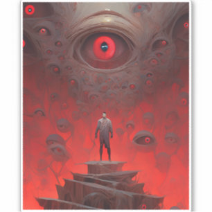 Auge Kreaturen Surrealer Horror Kunst Aufkleber
