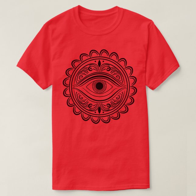 Auge mit blumengeschmückter Tätowierung T-Shirt (Design vorne)