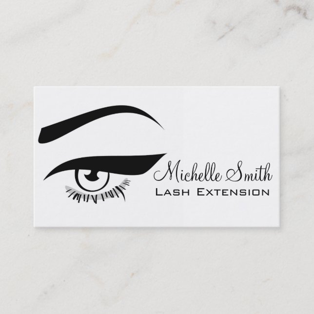 Auge mit langen Lashes Lash Extension Visitenkarte (Vorderseite)