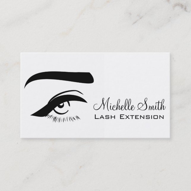 Auge mit langen Lashes Lash Extension Visitenkarte (Vorderseite)