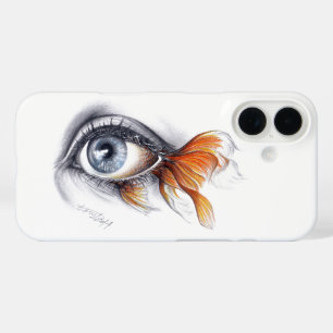 Auge mit Schwanz Surreal zeichnend Kunst iPhone 16 Hülle