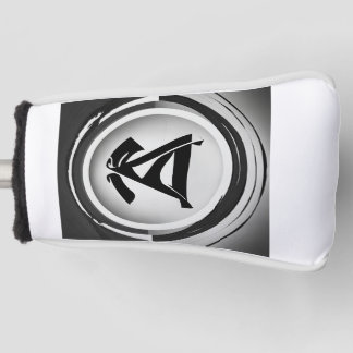 Auge mit schwarzem Karatgürtel, Logo, schwarz-weiß Golf Headcover