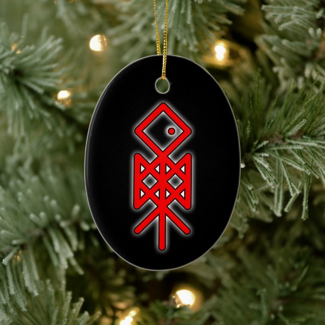 Auge Odin Viking Bindrune Weihnachten Keramik Orna Keramik Ornament (Baum)