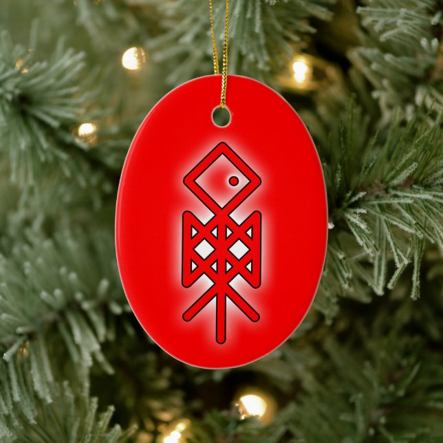 Auge Odin Viking Bindrune Weihnachten Keramik Orna Keramik Ornament (Baum)
