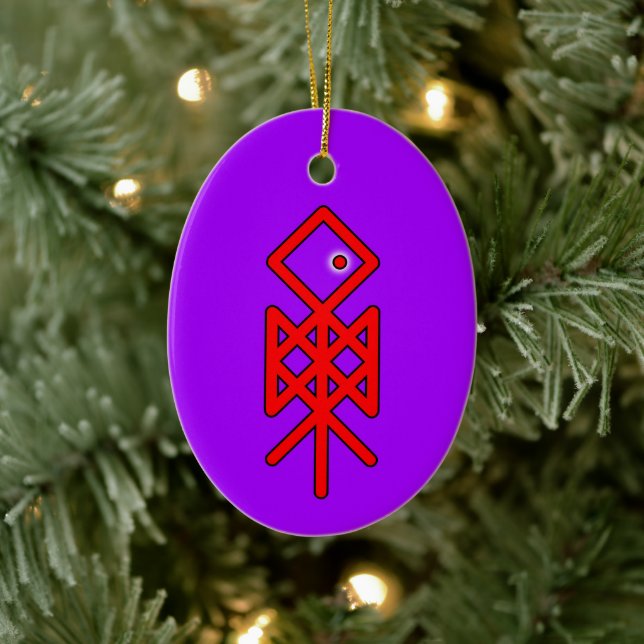 Auge Odin Viking Bindrune Weihnachten Keramik Orna Ornament (Baum)