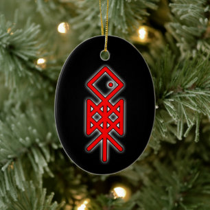 Auge Odin Viking Bindrune Weihnachten Keramik Orna Ornament
