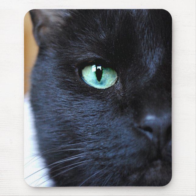 Auge sehen Sie schwarze Katze Mousepad (Vorne)