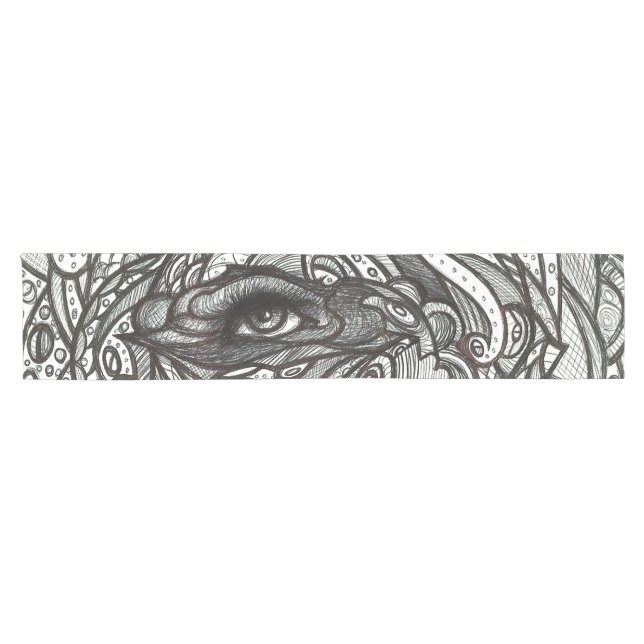 Auge sehen Sie Schwarzweiss-Auge Kurzer Tischläufer (Horizontal)