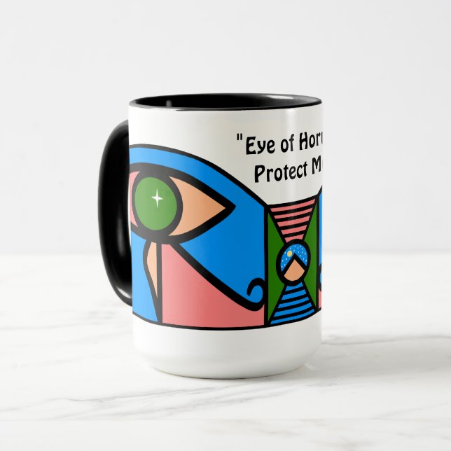 "Auge von Horus Protect Me" Tasse (Vorderseite Links)