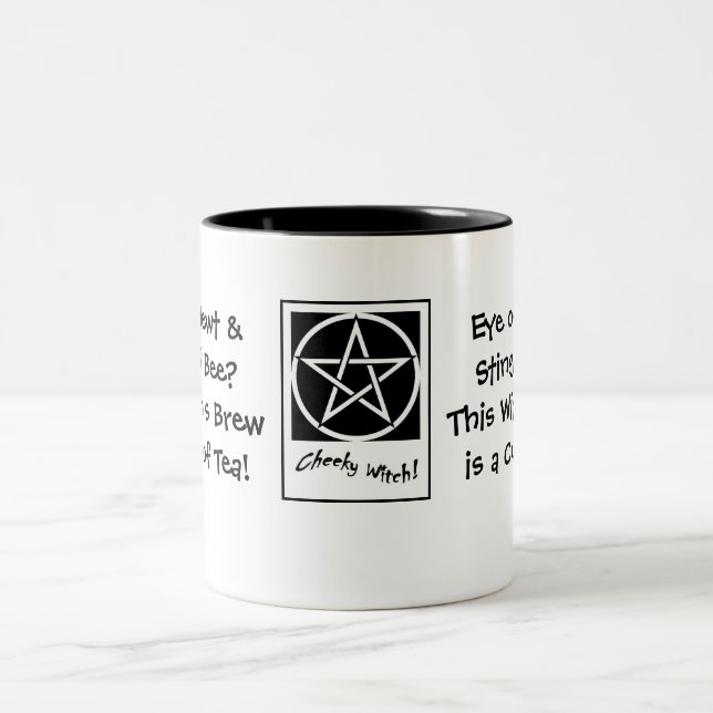 Auge von Neu und Sting von Bienen? Hexenbrauen... Zweifarbige Tasse (Mittel)