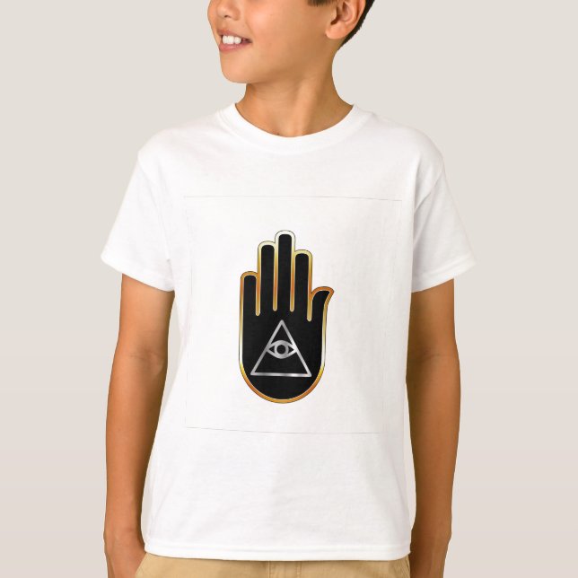 Auge von Providence im Handreligiösen Symbol T-Shirt (Vorderseite)