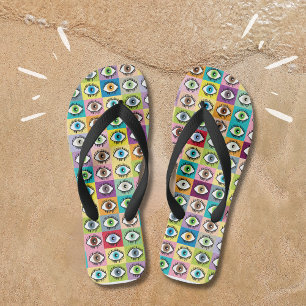 Augen all sehender Anblick gut aussehend verrückt Flip Flops