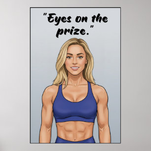 Augen auf das Ziel – Fitness-Motivationsposter Poster