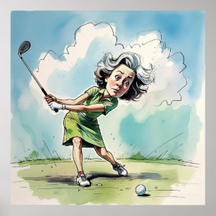 Augen auf dem Ball - Große Golf Art Print Poster
