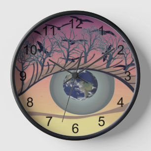 Augen auf die Welt – Klimabewusstseinskunst Uhr