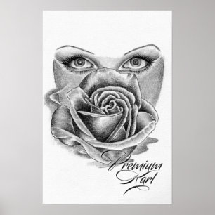 Augen auf Rose Poster