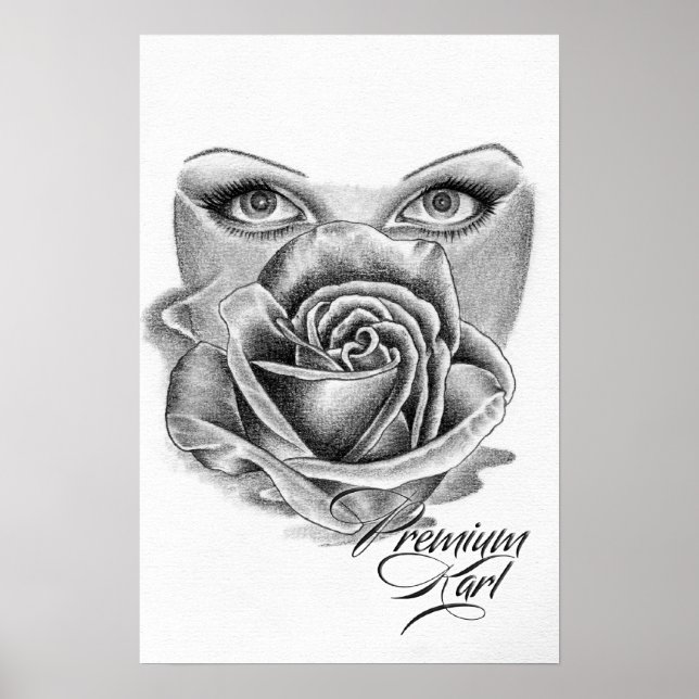 Augen auf Rose Poster (Vorne)