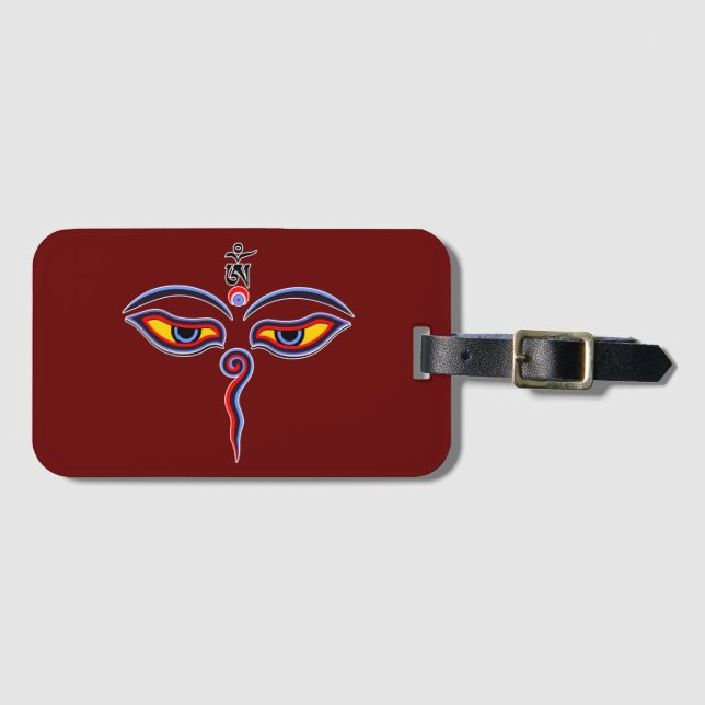 Augen der Weisheit Buddha - Augen des Bodhnath-Tem Gepäckanhänger (Vorderseite (Horizontal))