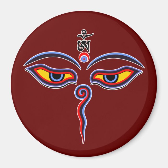Augen der Weisheit Buddha - Augen des Bodhnath-Tem Magnet (Vorne)