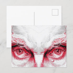 Augen des alten Bösen - Rote Warnung Postkarte