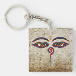 Augen des Buddha / Augen der Weisheit antik Schlüsselanhänger