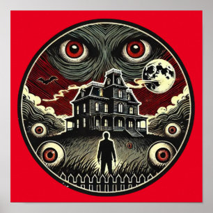 Augen des Spuk Herrenhauses Poster