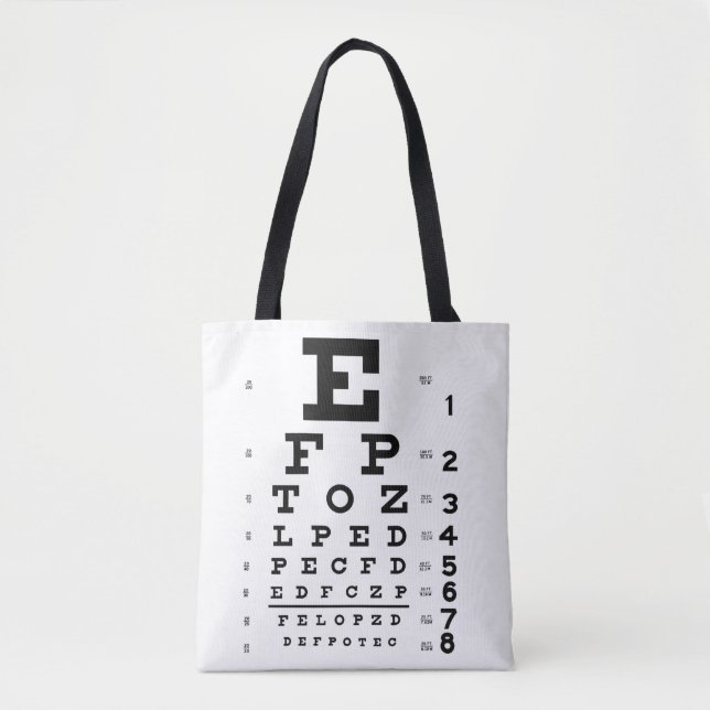 Augen-Diagramm-Optometriker-Taschen-Tasche (Vorderseite)