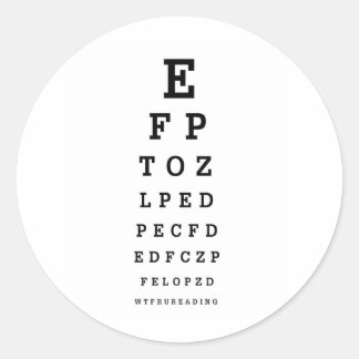 AUGEN-DIAGRAMM - Spaß WTF RU LESUNG Runder Aufkleber