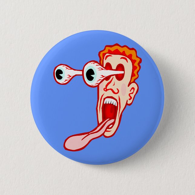 Augen, die aus dem Kopf springen Button (Vorderseite)
