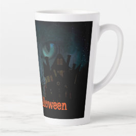 Augen einer schwarzen Katze Spooky Halloween Latte Milchtasse