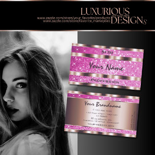 Augen Fangen Rose Gold Rosa Glitzer Sparkle Sterne Visitenkarte