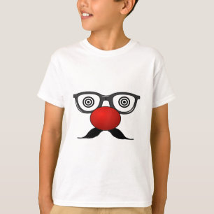Augen-Glasschnurrbart der lustigen roten Nase T-Shirt