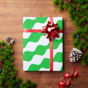Augen Grün Weiß Minimal Muster Geschenkpapier