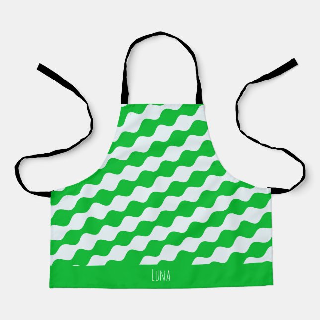 Augen Grün Weiß Minimal Muster Schürze (Vorderseite)