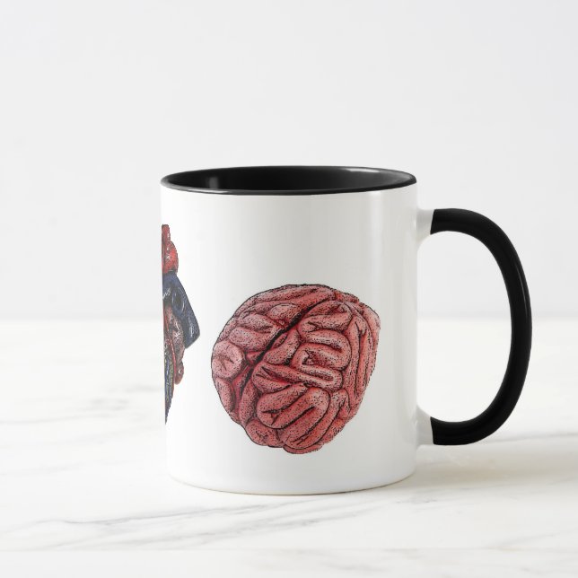 Augen-Herz-Gehirne Tasse (Rechts)