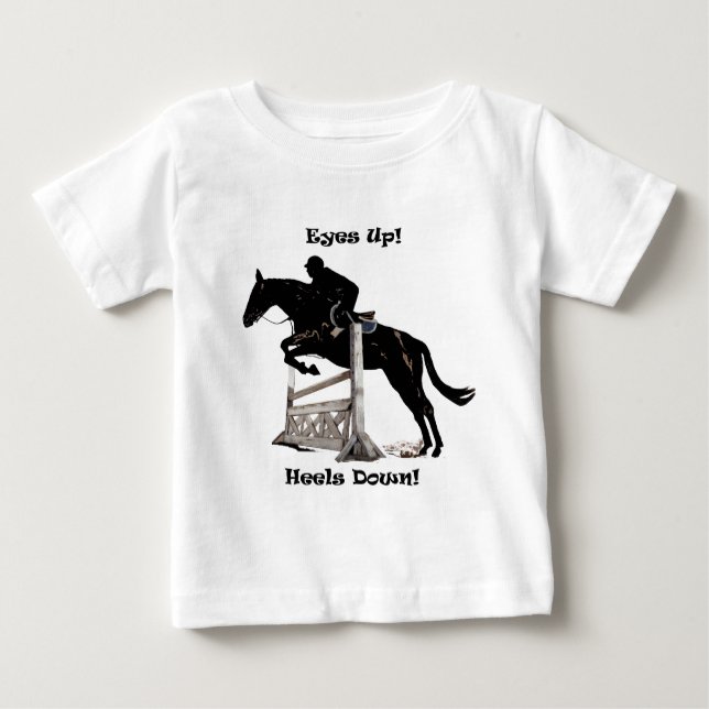 Augen hoch! Heels runter! Pferd Baby T-shirt (Vorderseite)