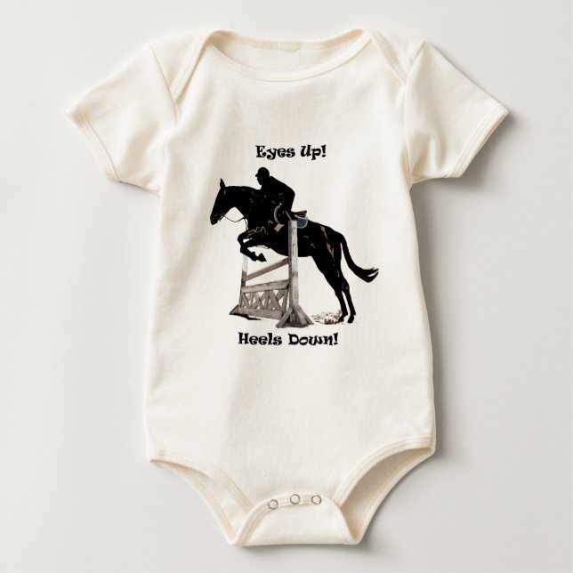Augen hoch! Heels runter! Pferd Baby T-shirt (Vorderseite)