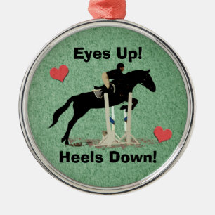 Augen hoch! Heels runter! Reitpferd Silbernes Ornament