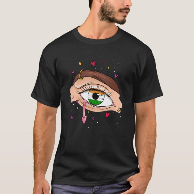 Augen mit Indianerflagge und Indien T-Shirt (Vorderseite)